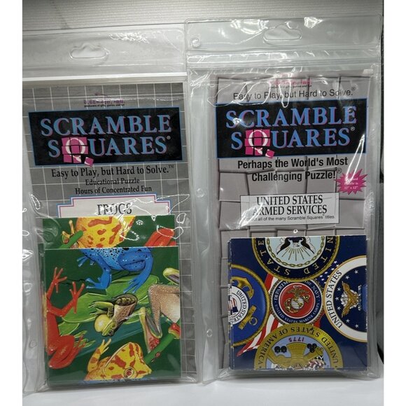 Two Scramble Squares Puzzles Frogs & U.S. Armed Services - Picture 1 of 2